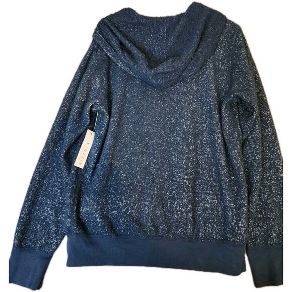 KINETIX Man's Full Zip Up Utility Sweater Jacket NEW Size Large Chunky Knit Blue - Picture 2 of 8